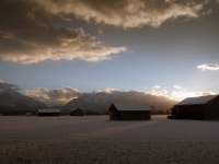 Sonnenuntergang im winterlichen Loisachmoor II