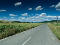 Panorama rumänische Landschaft mit Straße