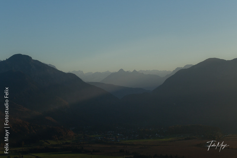 Blick auf den Kesselberg und das dahinterliegende Karwendel