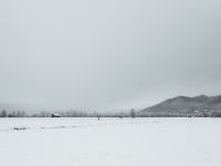 Blomberg hinter winterlichem Loisachtalmoor