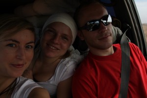 Ania, Regina und Didi bei der Fahrt