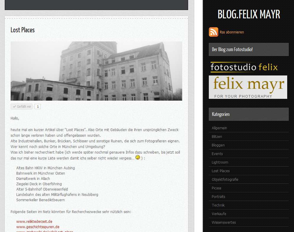 Screenshot Blog.Felix Mayr
