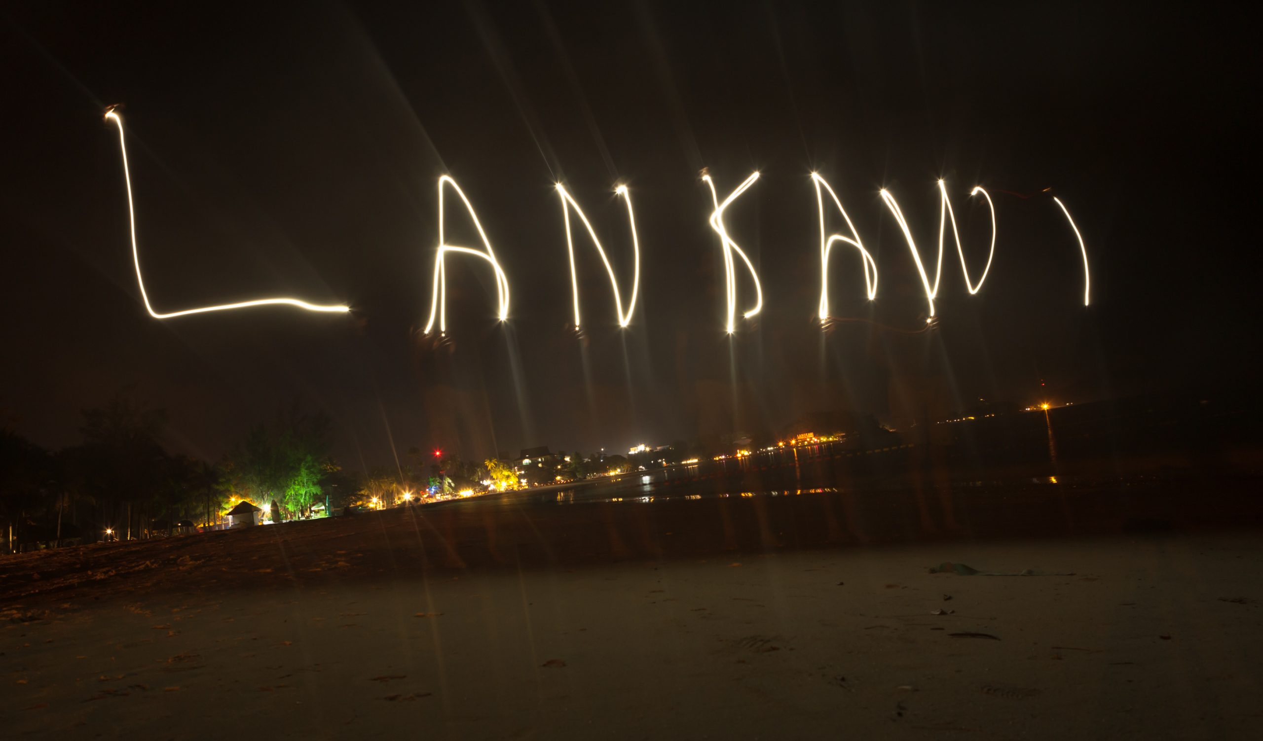 Lightpainting am Strand von Lankawi / Malaysia